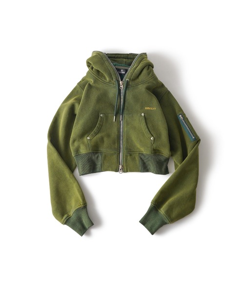 Subciety(サブサエティ)の「Full zip hoodie【WOMEN】(ベスト・レディース・グリーン/グレー/ブラック・FREE)」の10枚目の写真