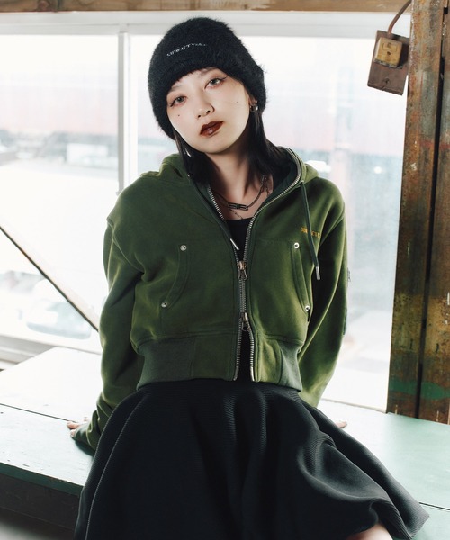 Subciety(サブサエティ)の「Full zip hoodie【WOMEN】(ベスト・レディース・グリーン/グレー/ブラック・FREE)」の7枚目の写真