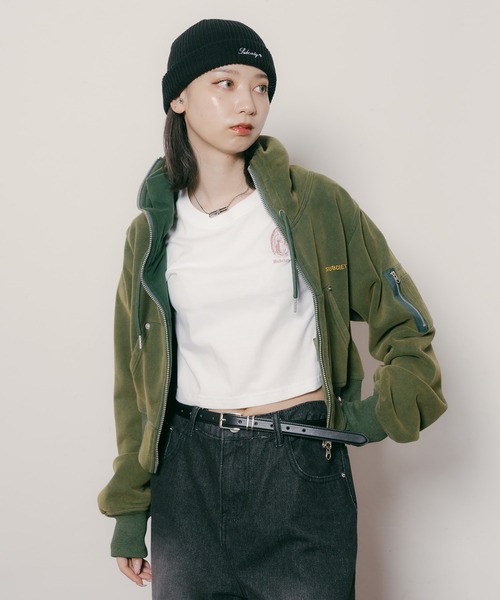 Subciety(サブサエティ)の「Full zip hoodie【WOMEN】(ベスト・レディース・グリーン/グレー/ブラック・FREE)」の4枚目の写真