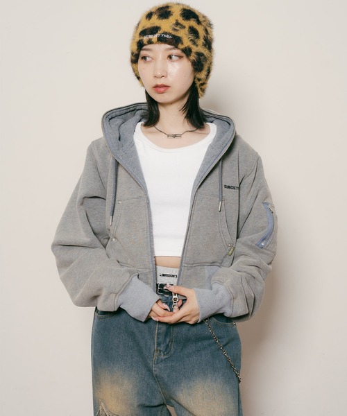 Subciety(サブサエティ)の「Full zip hoodie【WOMEN】(ベスト・レディース・グリーン/グレー/ブラック・FREE)」の14枚目の写真
