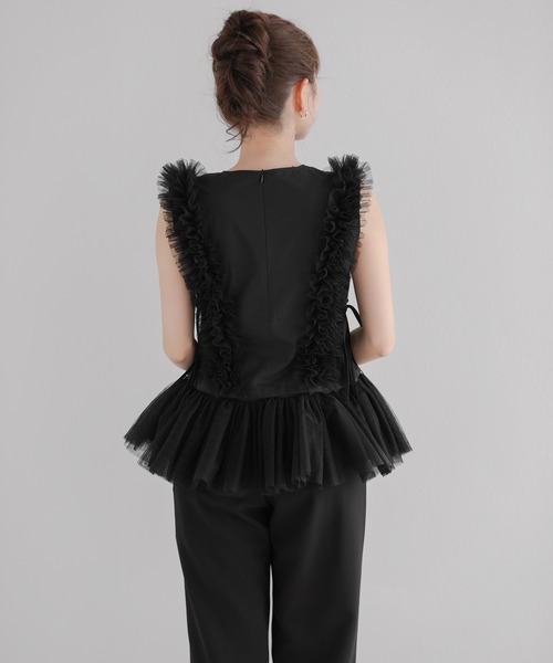 Fit more(フィットモア)の「ボリュームチュールフリル2wayトップス(その他トップス・レディース・ホワイト/ブラック/ブルー・FREE)」の14枚目の写真
