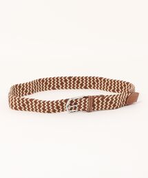 HOOK（フック）の「ユニセックス編み込みストレッチベルト / キャンバス × フェイクレザー（ベルト）」