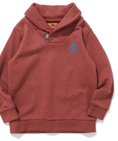 KRIFF MAYER Kid's Collection(クリフメイヤーキッズコレクション)の「【裏毛】コンチョボタンショールネックスウェット(スウェット・キッズ・ブラック/グレー/ブルー/レンガ・120/130/140/150/160/170)」の4枚目の写真