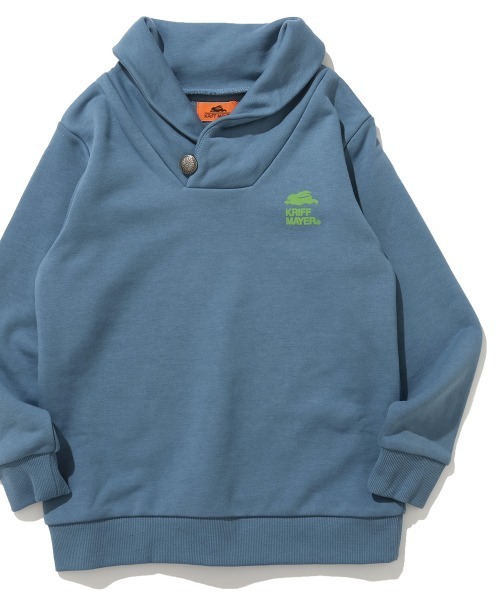 KRIFF MAYER Kid's Collection(クリフメイヤーキッズコレクション)の「【裏毛】コンチョボタンショールネックスウェット(スウェット・キッズ・ブラック/グレー/ブルー/レンガ・120/130/140/150/160/170)」の3枚目の写真