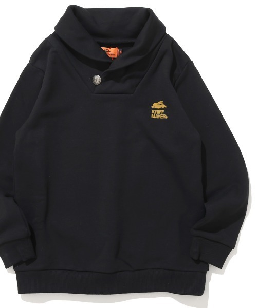KRIFF MAYER Kid's Collection(クリフメイヤーキッズコレクション)の「【裏毛】コンチョボタンショールネックスウェット(スウェット・キッズ・ブラック/グレー/ブルー/レンガ・120/130/140/150/160/170)」の2枚目の写真