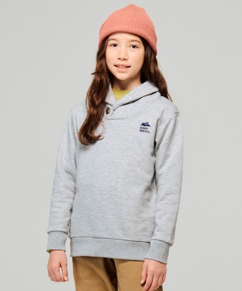 KRIFF MAYER Kid's Collection(クリフメイヤーキッズコレクション)の「【裏毛】コンチョボタンショールネックスウェット(スウェット・キッズ・ブラック/グレー/ブルー/レンガ・120/130/140/150/160/170)」の5枚目の写真