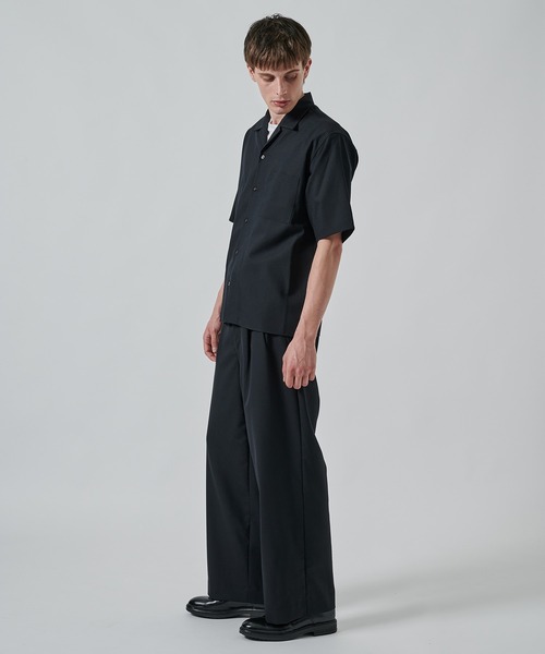 markaware（マーカウェア）の「【MARKAWARE/marka】別注 OPEN COLLAR S/S SHIRT（シャツ/ブラウス・メンズ・ダークグレー/ブラック・1/2）」の3枚目の写真