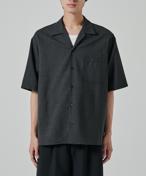 markaware（マーカウェア）の「【MARKAWARE/marka】別注 OPEN COLLAR S/S SHIRT（シャツ/ブラウス・メンズ・ダークグレー/ブラック・1/2）」の5枚目の写真