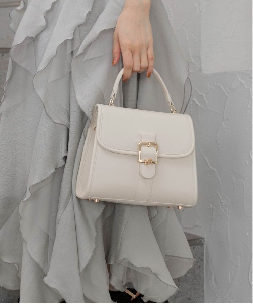 RANDA（ランダ）の「2WAYモノグラムデザインハンドバッグ（ハンドバッグ・レディース・アイボリー/ブラック/グレイッシュベージュ・FREE）」の4枚目の写真