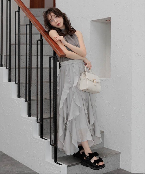 RANDA（ランダ）の「2WAYモノグラムデザインハンドバッグ（ハンドバッグ・レディース・アイボリー/ブラック/グレイッシュベージュ・FREE）」の5枚目の写真