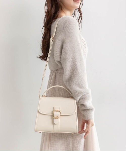 RANDA（ランダ）の「2WAYモノグラムデザインハンドバッグ（ハンドバッグ・レディース・アイボリー/ブラック/グレイッシュベージュ・FREE）」の6枚目の写真