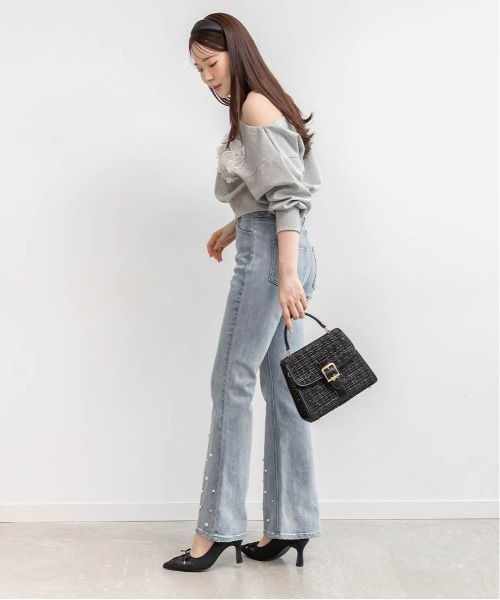 RANDA（ランダ）の「2WAYモノグラムデザインハンドバッグ（ハンドバッグ・レディース・アイボリー/ブラック/グレイッシュベージュ・FREE）」の12枚目の写真