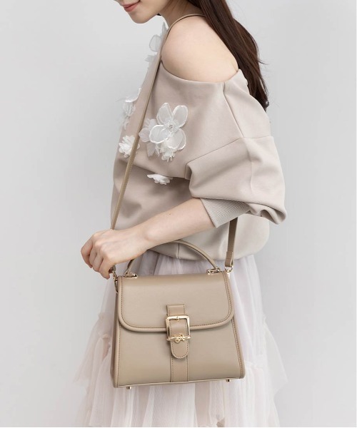 RANDA（ランダ）の「2WAYモノグラムデザインハンドバッグ（ハンドバッグ・レディース・アイボリー/ブラック/グレイッシュベージュ・FREE）」の13枚目の写真