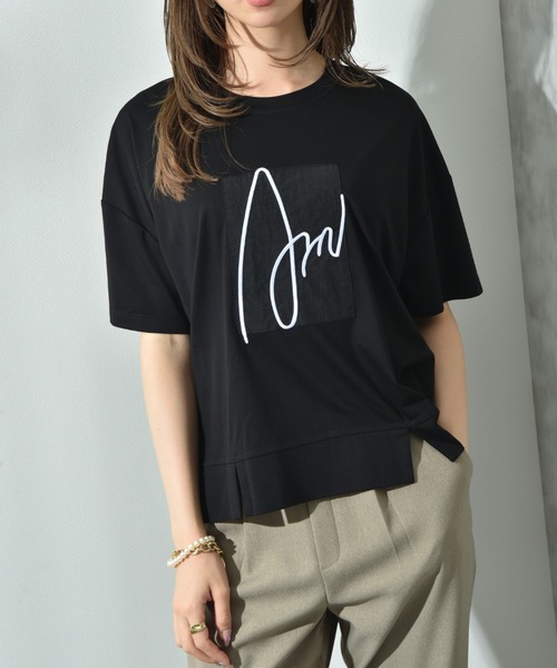 INTERPLANET(インタープラネット)の「アートロゴTシャツ(Tシャツ/カットソー・レディース・オフホワイト/ブラック・FREE)」の2枚目の写真