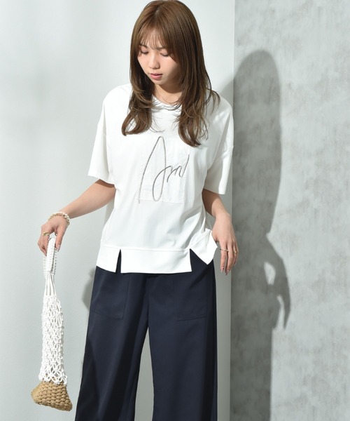 INTERPLANET(インタープラネット)の「アートロゴTシャツ(Tシャツ/カットソー・レディース・オフホワイト/ブラック・FREE)」の11枚目の写真