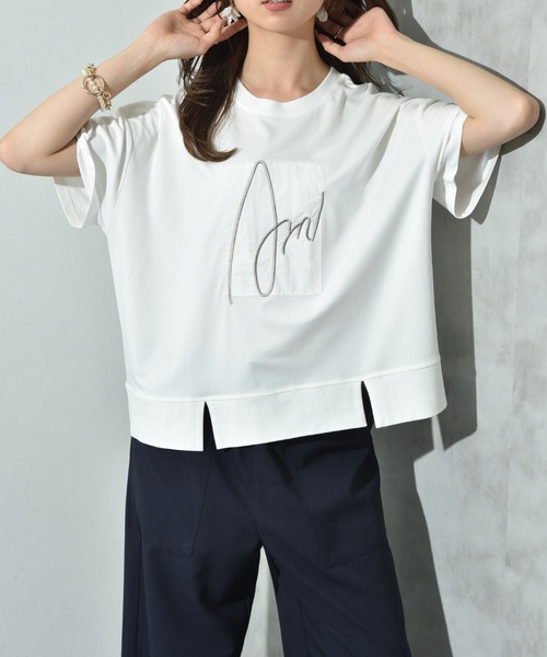 INTERPLANET(インタープラネット)の「アートロゴTシャツ(Tシャツ/カットソー・レディース・オフホワイト/ブラック・FREE)」の10枚目の写真