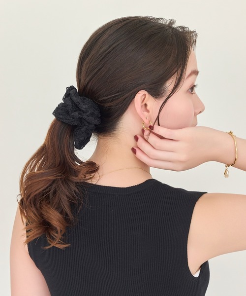 Phoebe（フィービィー）の「ガーリッシュレースシュシュ（シュシュ・レディース・ホワイト/ブラック・FREE）」の7枚目の写真