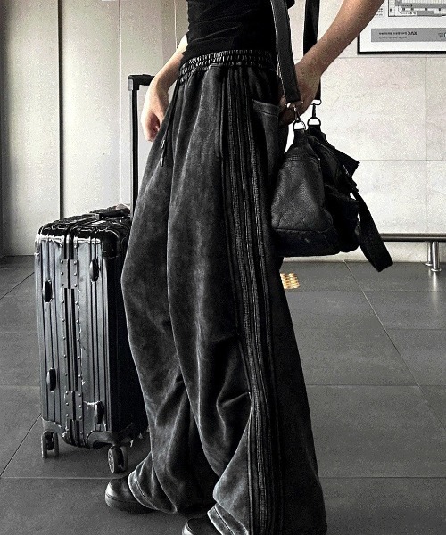 ぱんだ PT24004 “ dokan wide slacks “ gray gakuranシリーズに新たに