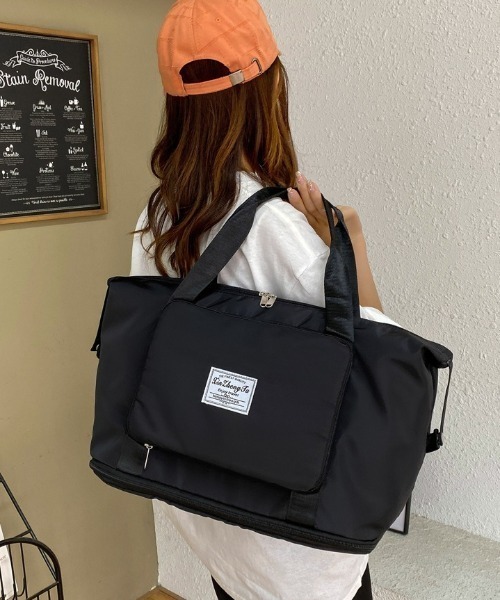 ⭐︎まるぽむ⭐︎　ジョリーフルール使用　ボストンバッグ　ハンドメイド セール】【防水】シンプルトラベルジムボストンバッグ（ボストン