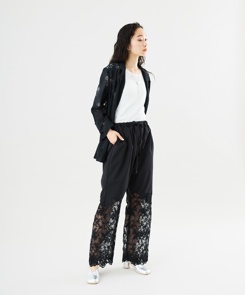 Muscat(マスカット)の「フラワーレースロングパンツ(その他パンツ・レディース・ホワイト/ブラック・F)」の13枚目の写真