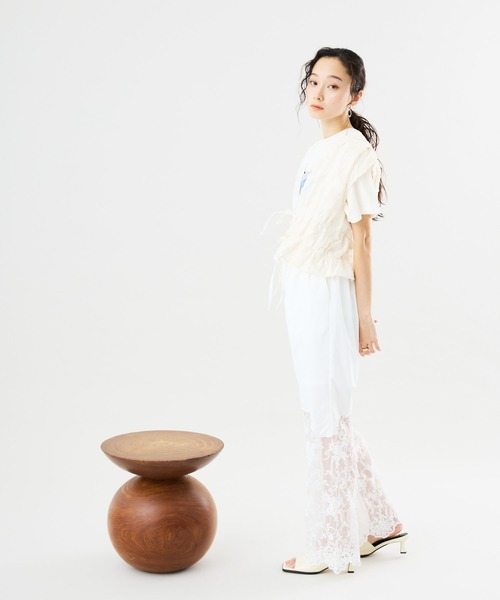 Muscat(マスカット)の「フラワーレースロングパンツ(その他パンツ・レディース・ホワイト/ブラック・F)」の14枚目の写真