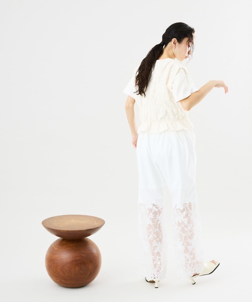 Muscat(マスカット)の「フラワーレースロングパンツ(その他パンツ・レディース・ホワイト/ブラック・F)」の15枚目の写真