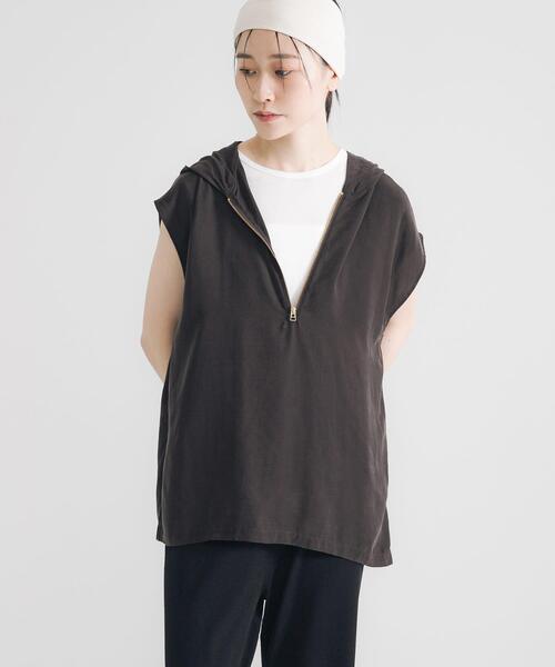 URBAN RESEARCH（アーバンリサーチ）の「キュプラレーヨンフーディトップス（Tシャツ/カットソー・レディース・ブラウン/ベージュ・FREE）」の4枚目の写真