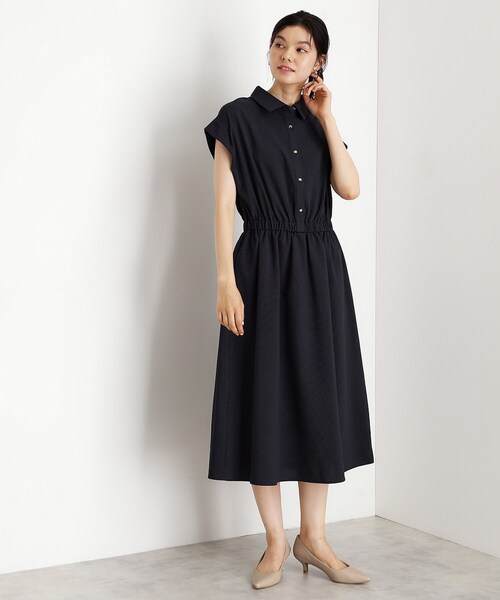 THE SHOP TK （ザ ショップ ティーケー ）の「サッカーワンピース【洗濯機OK/UVカット】（ワンピース・レディース・チャコール/ネイビー/カーキ・13/12）」の3枚目の写真