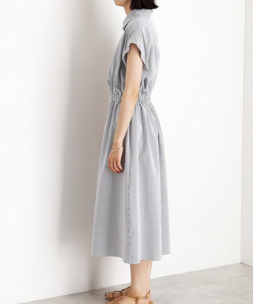 THE SHOP TK （ザ ショップ ティーケー ）の「サッカーワンピース【洗濯機OK/UVカット】（ワンピース・レディース・チャコール/ネイビー/カーキ・13/12）」の4枚目の写真