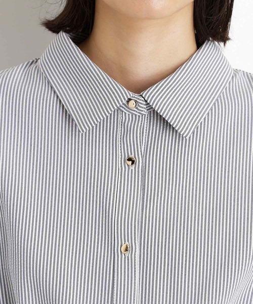 THE SHOP TK （ザ ショップ ティーケー ）の「サッカーワンピース【洗濯機OK/UVカット】（ワンピース・レディース・チャコール/ネイビー/カーキ・13/12）」の6枚目の写真