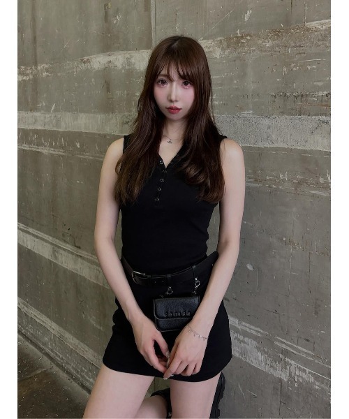 Darich ヘンリーネックフードミニワンピース free ダーリッチ Darich ヘンリーネックフードミニワンピース