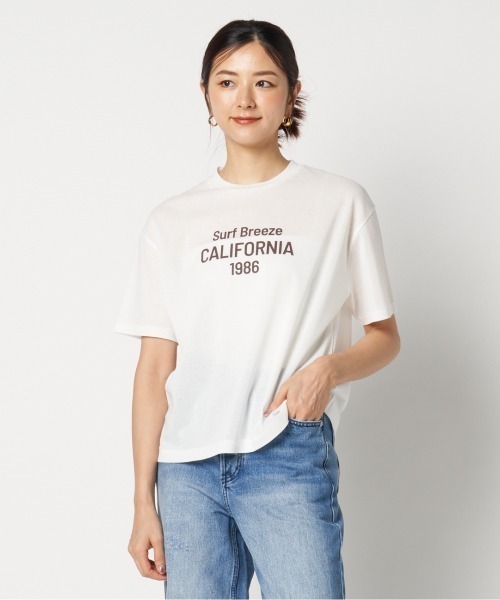 HELIOPOLE(エリオポール)の「CALIFORNIA LOGO TEE(Tシャツ/カットソー・レディース・ホワイト/イエロー/ネイビー・38)」の1枚目の写真