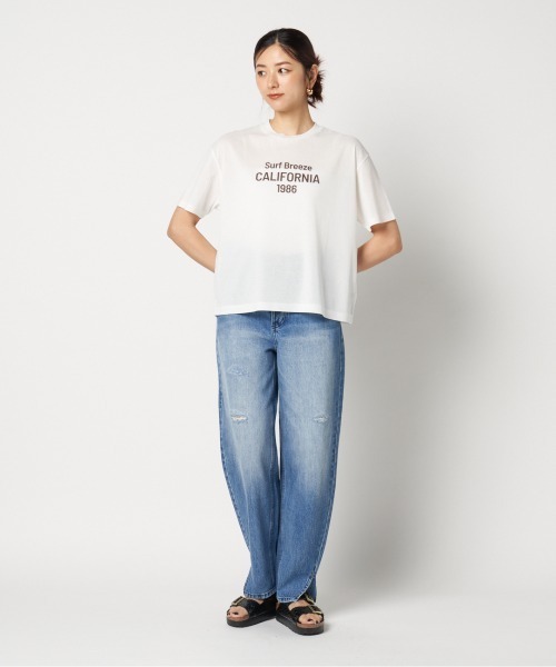 HELIOPOLE(エリオポール)の「CALIFORNIA LOGO TEE(Tシャツ/カットソー・レディース・ホワイト/イエロー/ネイビー・38)」の5枚目の写真