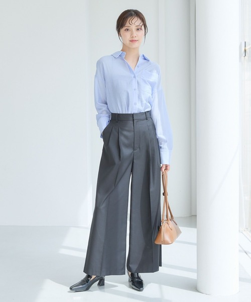 Andemiu（アンデミュウ）の「タックワイドパンツ579804（スラックス・レディース・アイボリー/ブラック/チャコールグレー・SMALL/MEDIUM）」の14枚目の写真