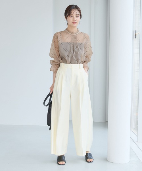 Andemiu（アンデミュウ）の「タックワイドパンツ579804（スラックス・レディース・アイボリー/ブラック/チャコールグレー・SMALL/MEDIUM）」の15枚目の写真