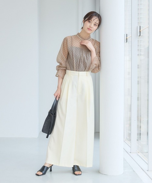 Andemiu（アンデミュウ）の「タックワイドパンツ579804（スラックス・レディース・アイボリー/ブラック/チャコールグレー・SMALL/MEDIUM）」の17枚目の写真