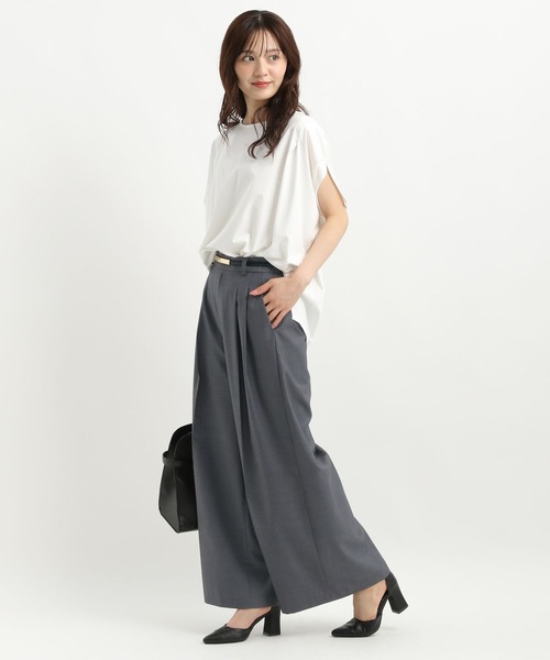 Andemiu（アンデミュウ）の「タックワイドパンツ579804（スラックス・レディース・アイボリー/ブラック/チャコールグレー・SMALL/MEDIUM）」の18枚目の写真