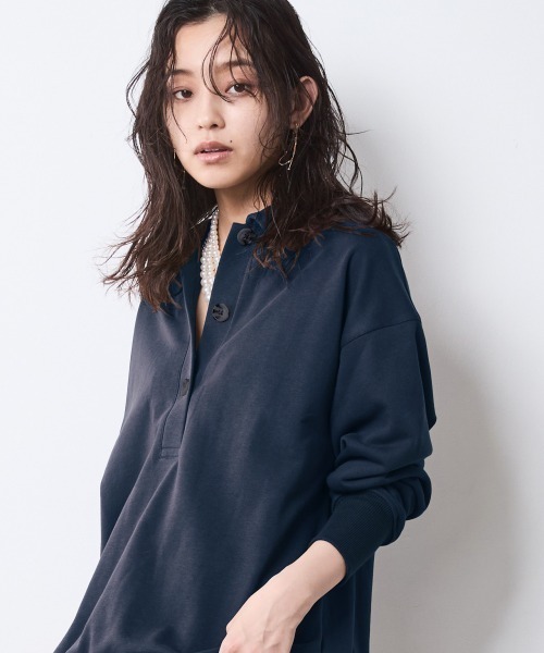 CHIC STYLE（シックスタイル）の「スウェットシャツ＜大きいサイズ有＞シックスタイル（シャツ/ブラウス・レディース・ブラウン/杢グレー/ネイビー・5L/4L/3L/LL/L/M）」の3枚目の写真