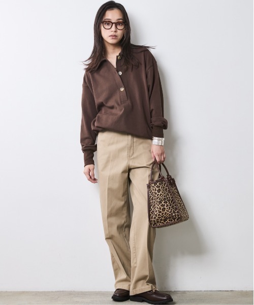 CHIC STYLE（シックスタイル）の「スウェットシャツ＜大きいサイズ有＞シックスタイル（シャツ/ブラウス・レディース・ブラウン/杢グレー/ネイビー・5L/4L/3L/LL/L/M）」の5枚目の写真