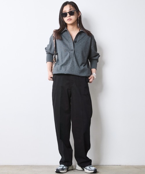 CHIC STYLE（シックスタイル）の「スウェットシャツ＜大きいサイズ有＞シックスタイル（シャツ/ブラウス・レディース・ブラウン/杢グレー/ネイビー・5L/4L/3L/LL/L/M）」の9枚目の写真