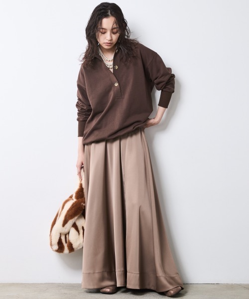 CHIC STYLE（シックスタイル）の「スウェットシャツ＜大きいサイズ有＞シックスタイル（シャツ/ブラウス・レディース・ブラウン/杢グレー/ネイビー・5L/4L/3L/LL/L/M）」の10枚目の写真