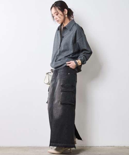 CHIC STYLE（シックスタイル）の「スウェットシャツ＜大きいサイズ有＞シックスタイル（シャツ/ブラウス・レディース・ブラウン/杢グレー/ネイビー・5L/4L/3L/LL/L/M）」の13枚目の写真