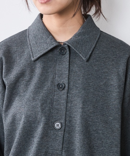 CHIC STYLE（シックスタイル）の「スウェットシャツ＜大きいサイズ有＞シックスタイル（シャツ/ブラウス・レディース・ブラウン/杢グレー/ネイビー・5L/4L/3L/LL/L/M）」の17枚目の写真