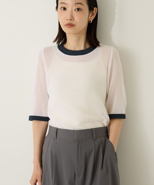 メッシュニットリンガーTシャツ（ニット/セーター）｜AMERICAN