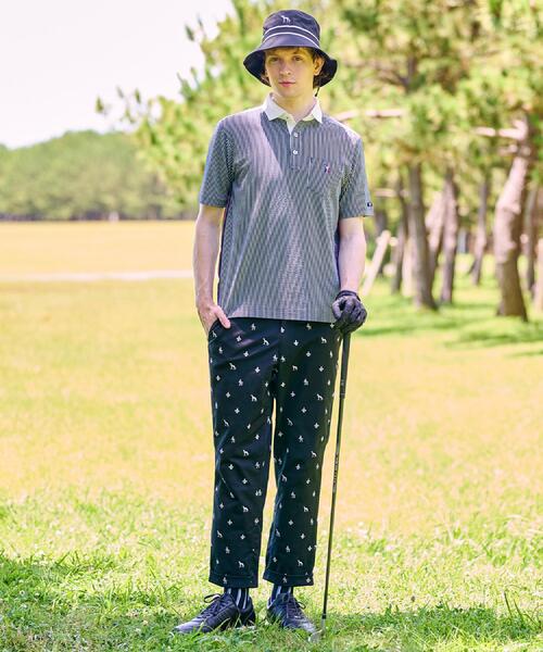 adabat(アダバット)の「【新レーベル ADABAT NAVY】エンブロイダリーモノグラムクロップドパンツ(その他パンツ・メンズ・ブラック・52/46/48/50)」の2枚目の写真