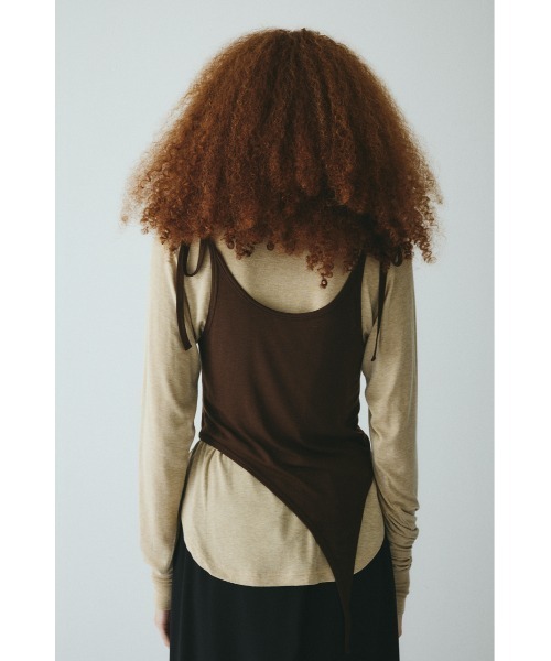 HeRIN.CYE(ヘリンドットサイ)の「Sheer layreard cut tops シアーレイヤードカットトップス(Tシャツ/カットソー・レディース・ピンク/ブラック/ベージュ・FREE)」の12枚目の写真