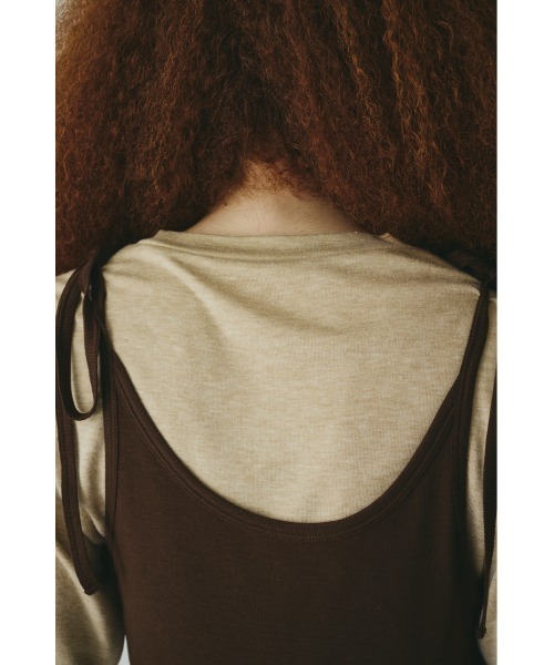 HeRIN.CYE(ヘリンドットサイ)の「Sheer layreard cut tops シアーレイヤードカットトップス(Tシャツ/カットソー・レディース・ピンク/ブラック/ベージュ・FREE)」の14枚目の写真