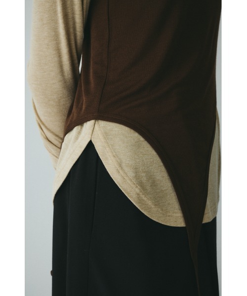 HeRIN.CYE(ヘリンドットサイ)の「Sheer layreard cut tops シアーレイヤードカットトップス(Tシャツ/カットソー・レディース・ピンク/ブラック/ベージュ・FREE)」の18枚目の写真
