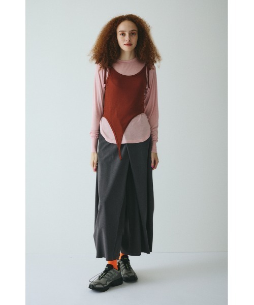 HeRIN.CYE(ヘリンドットサイ)の「Sheer layreard cut tops シアーレイヤードカットトップス(Tシャツ/カットソー・レディース・ピンク/ブラック/ベージュ・FREE)」の6枚目の写真