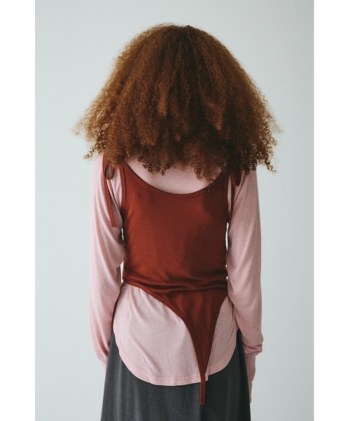 HeRIN.CYE(ヘリンドットサイ)の「Sheer layreard cut tops シアーレイヤードカットトップス(Tシャツ/カットソー・レディース・ピンク/ブラック/ベージュ・FREE)」の8枚目の写真